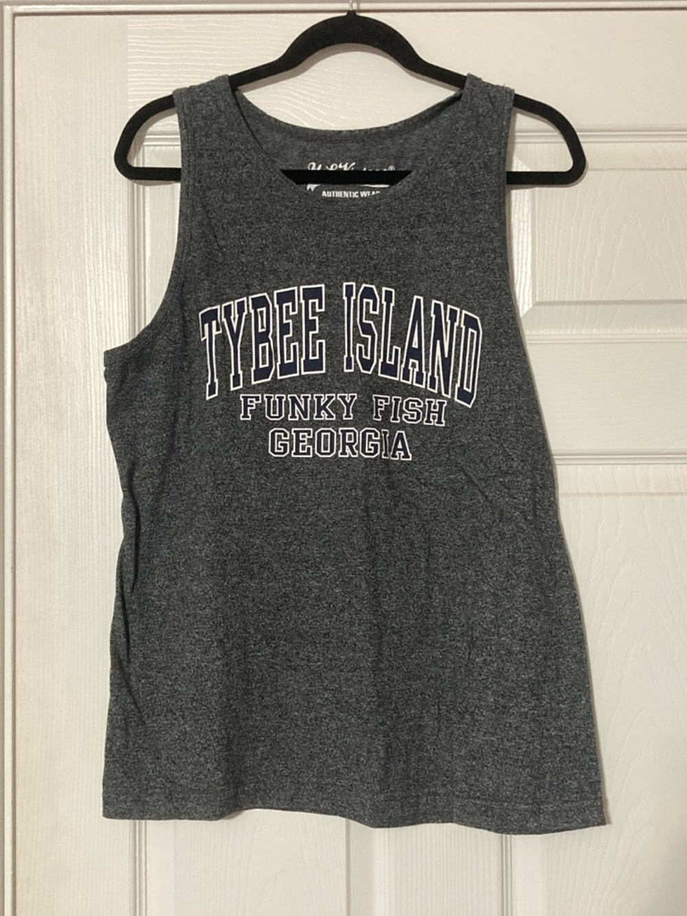 ⭐️⭐️ Tybee Island Gray Graphic Tank Top - Funky Fish Georgia - size Large